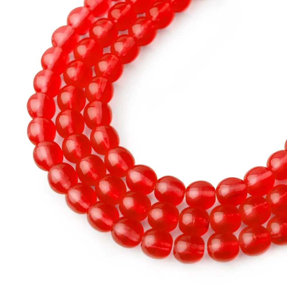 Manumi české skleněné mačkané kuličky 6 mm Siam Ruby - 30 ks