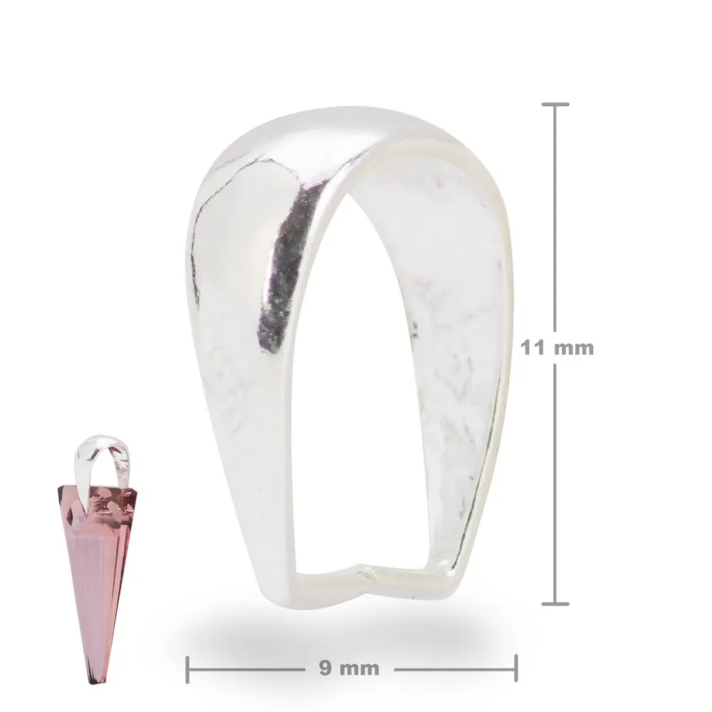 Stříbrná bižuterní šlupna 11 x 9 mm -
