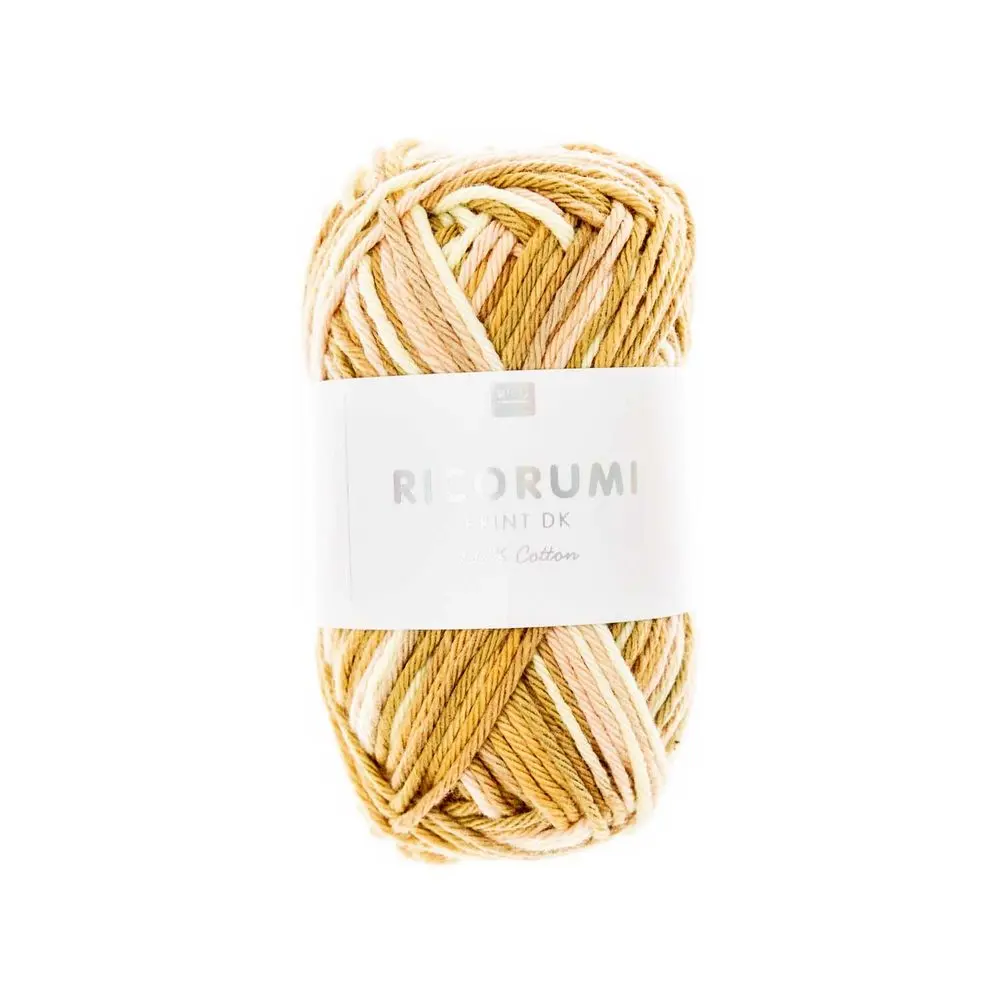 Rico Design Háčkovací příze Ricorumi Print odstín 002 hořčice mix - 1 ks
