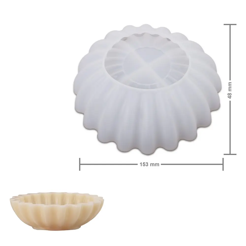 Manumi silikonová forma na odlévání kreativní hmoty 153 x 48 mm ve tvaru misky s reliéfy -