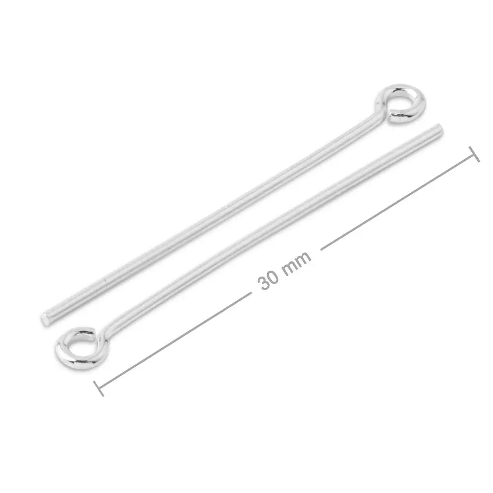 Stříbrná očková ketlovací jehla 30 x 0,8 mm -