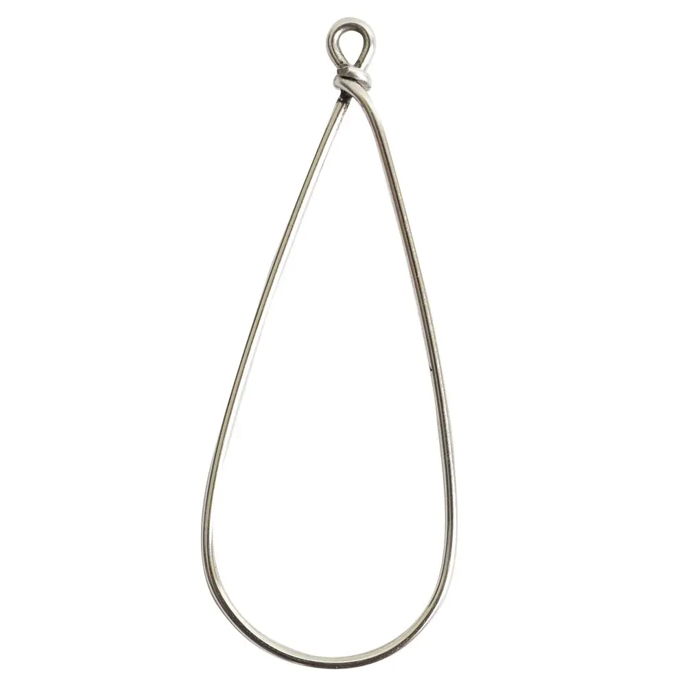 Nunn Design náušnicová kreole kapka 51,5x18 mm postříbřená - 1 ks