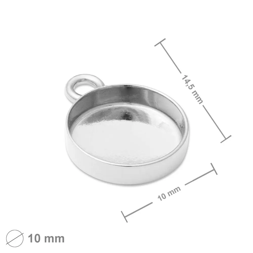 Stříbrný přívěsek s lůžkem 10 mm -