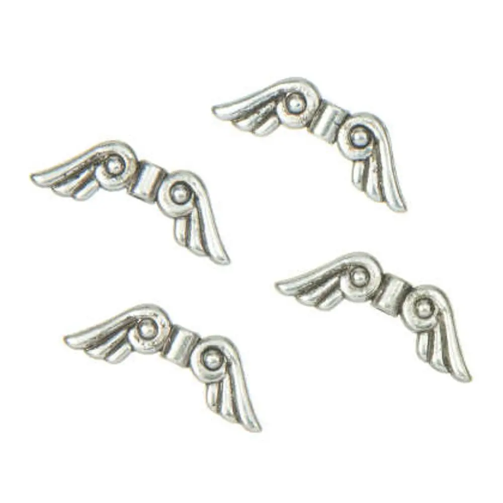Andělská křídla 21x7,5 mm stříbrná č. 13 - 125 ks
