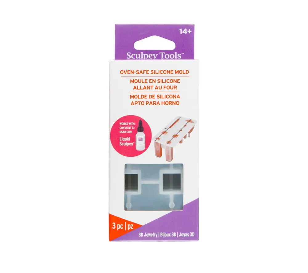 Sculpey silikonová forma 3D šperky - 3 ks