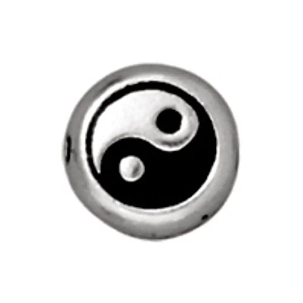 TierraCast korálek Yin Yang starostříbrný - 5 ks