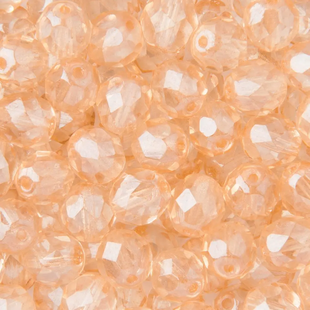 Manumi české broušené korálky 8 mm Transparent Champagne - 22 ks