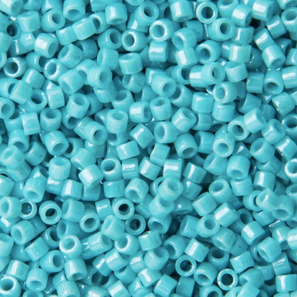 Miyuki Rokajlové korálky - Miyuki Delica 11/0 (DB-217) Opaque Light Aqua Luster - 3 g