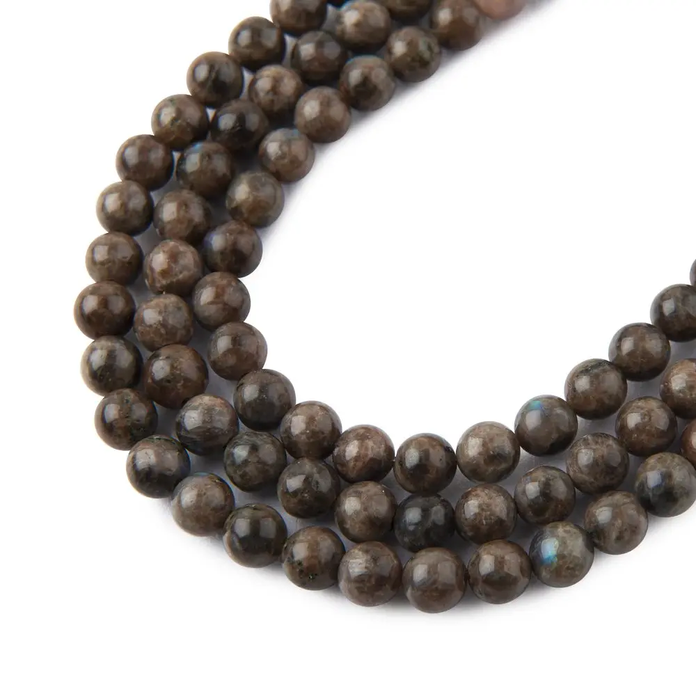 Korálky z minerálu Labradorit hnědý 4 mm - 45 ks