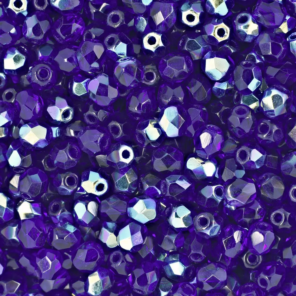 Manumi české broušené korálky 4 mm Dark Sapphire AB - 225 ks