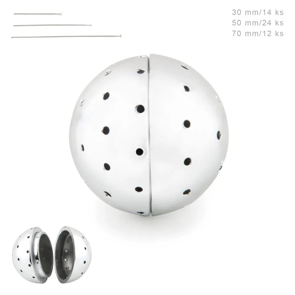 Magická perla s nýty 27 mm Silver -