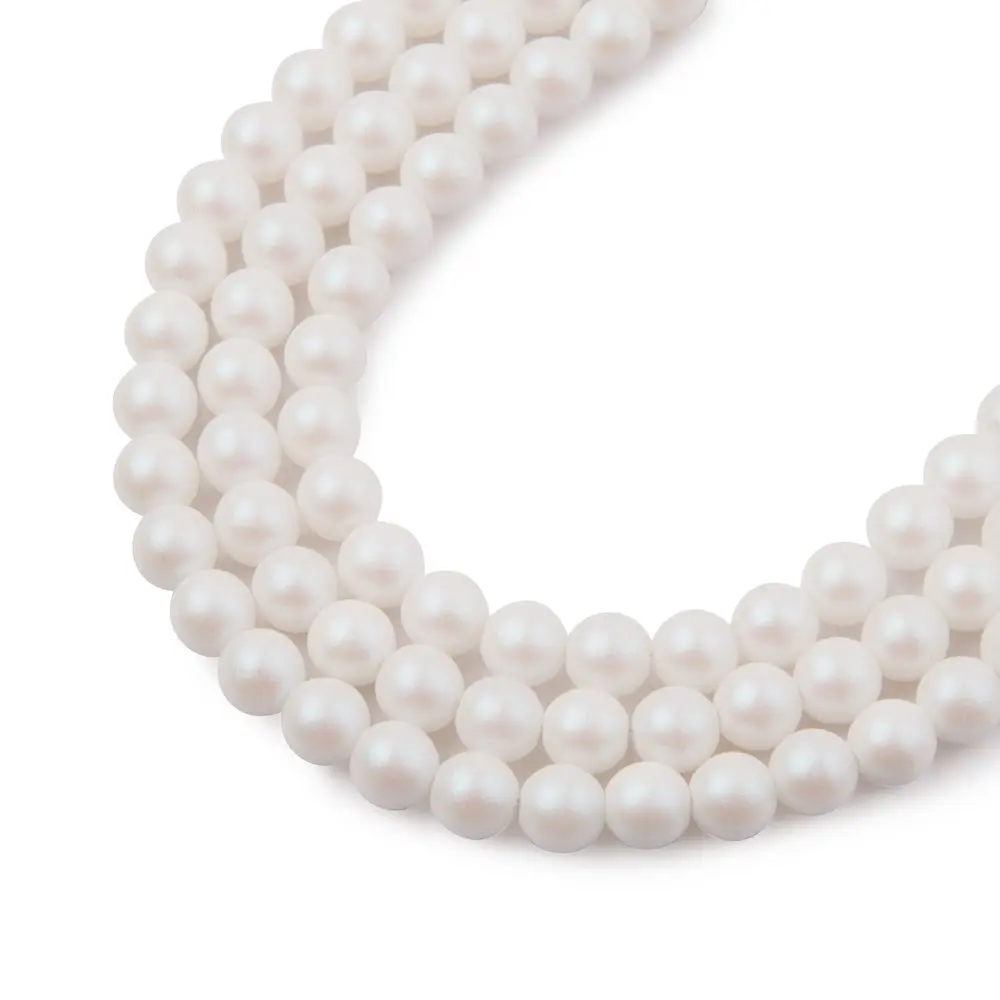 Manumi České mačkané korálky Manumi 4 mm pearl white - 45 ks
