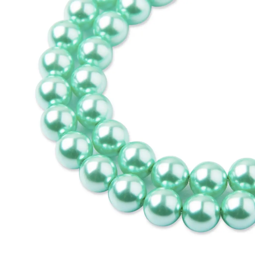 Manumi české voskové perle 8 mm Mint green - 22 ks