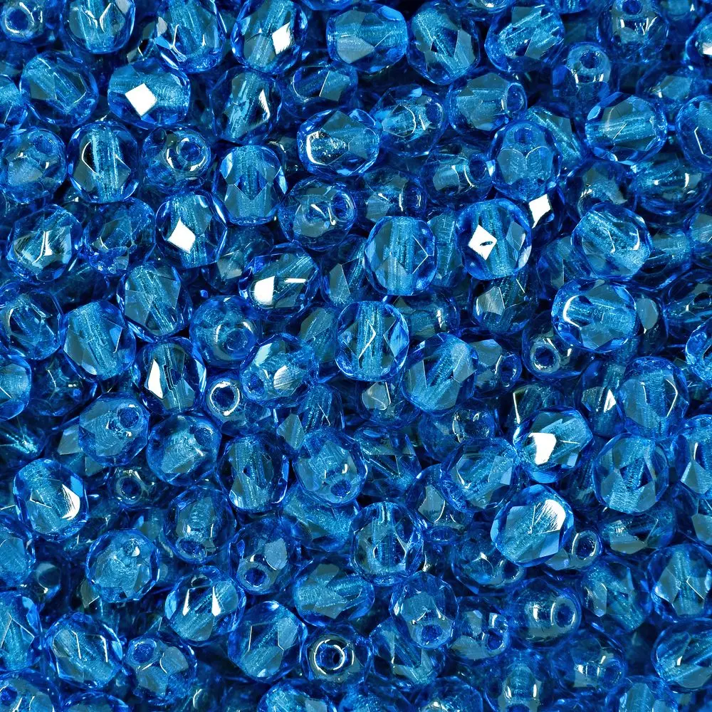 Manumi české broušené korálky 4 mm Capri Blue - 225 ks