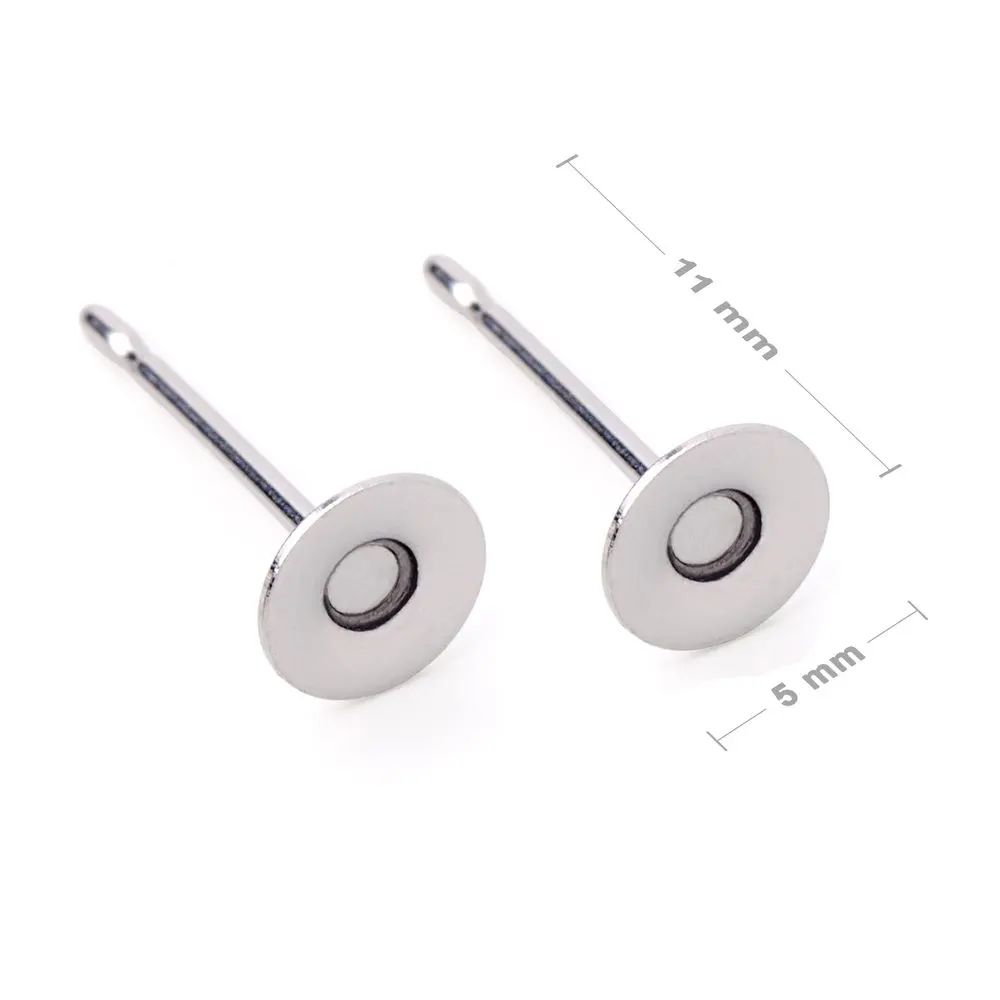 Náušnicové puzety lepící z chirurgické oceli 316L 11x5 mm - 30 párů