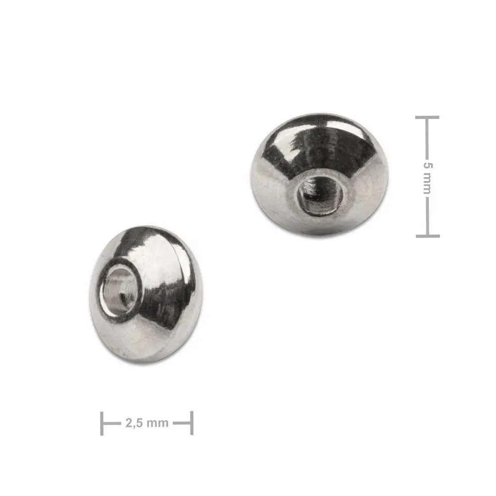 Distanční kroužek z chirurgické oceli rondelka 5 x 2,5 mm - 8 ks