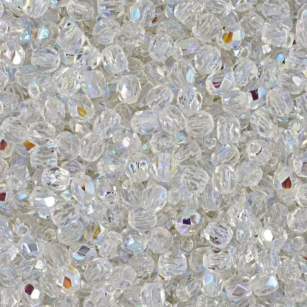 Manumi české broušené korálky 3 mm Crystal AB -