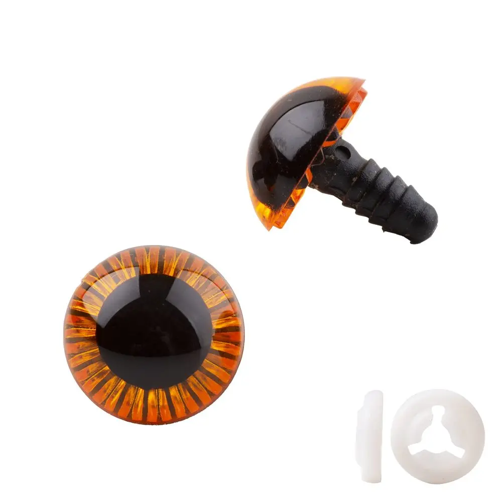Pár očiček s bezpečnostnín uzávěrem 19,5mm oranžové - 1 pár