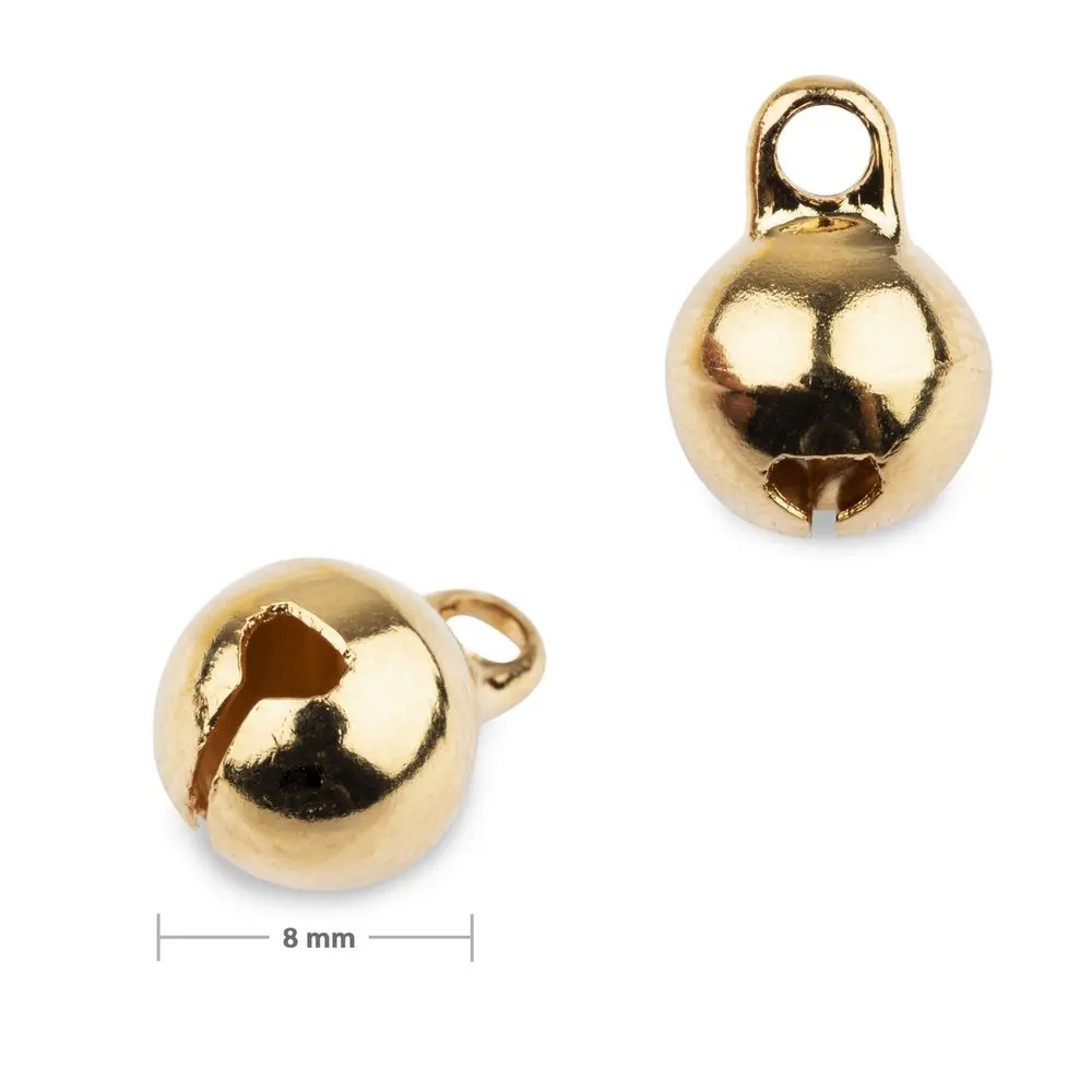Bižuterní rolnička 11x8 mm v barvě zlata - 60 ks