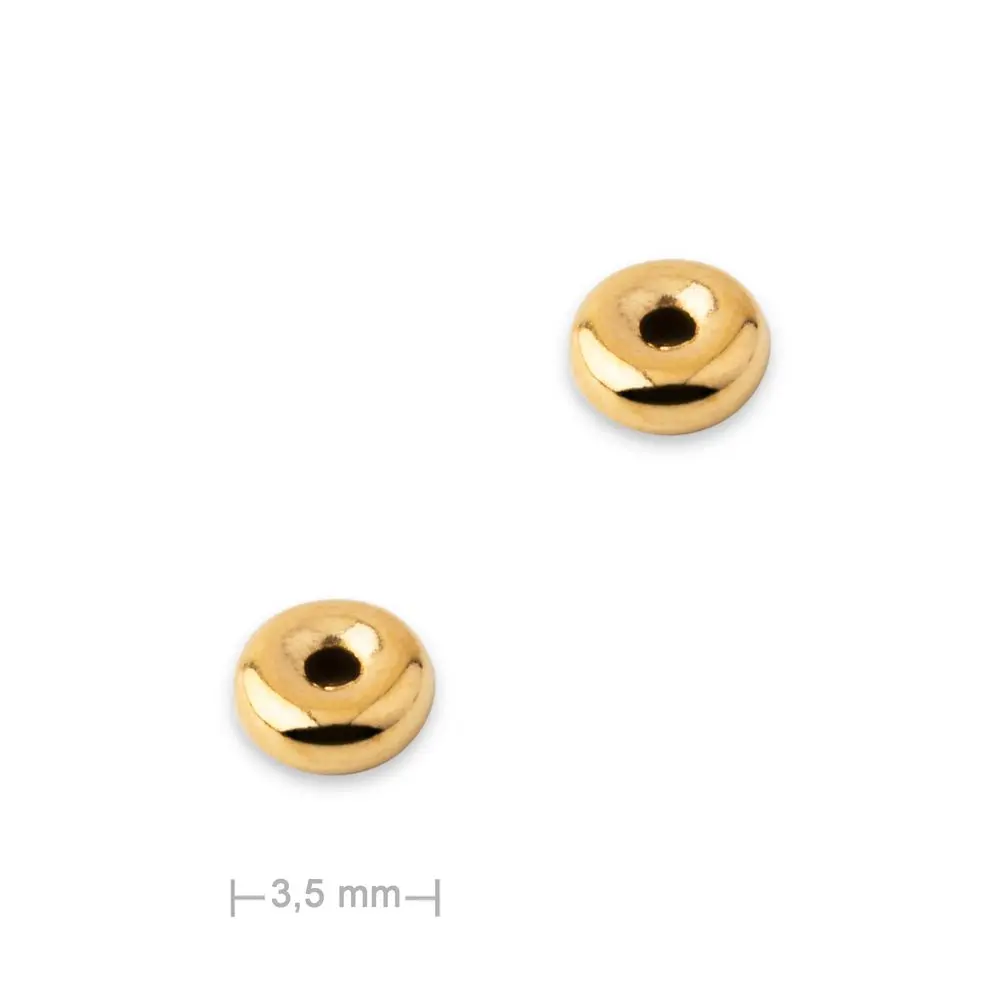 Stříbrný distanční kroužek 3,5 x 1 mm pozlacený 24K zlatem -