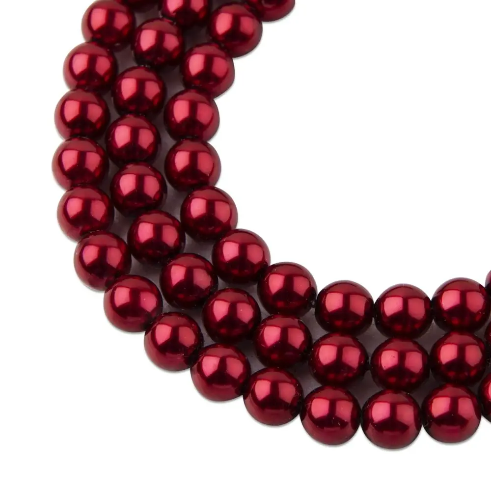 Manumi české voskové perle 6 mm bordo - 150 ks