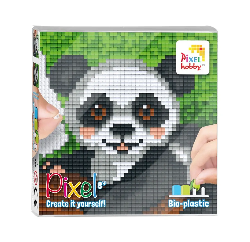 Pixelhobby Pixel sada s velkou podložkou panda - 3 ks