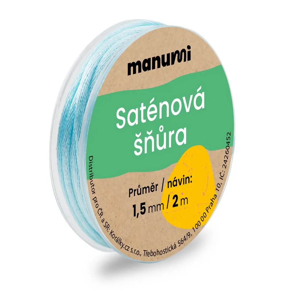 Nylonová saténová šňůra 1,5 mm/2m Sky Blue - 1 ks