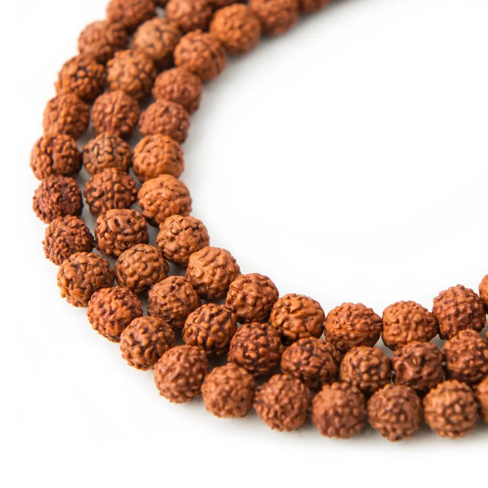 Korálek ze semínka Rudraksha dobarvovaný 7 mm - 9 ks