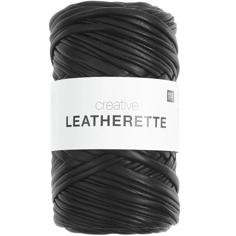 Rico design háčkovací příze imitující kůži Creative Leatherette černá -