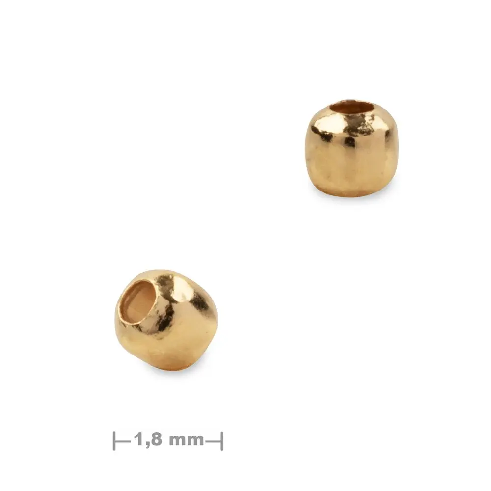 Stříbrný korálek 1,8 mm pozlacený 24K zlatem -