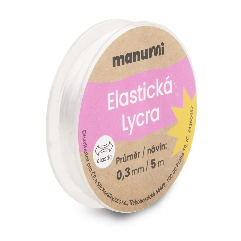 Manumi Elastická lycra 0,3 mm/5m bílá - 5 ks