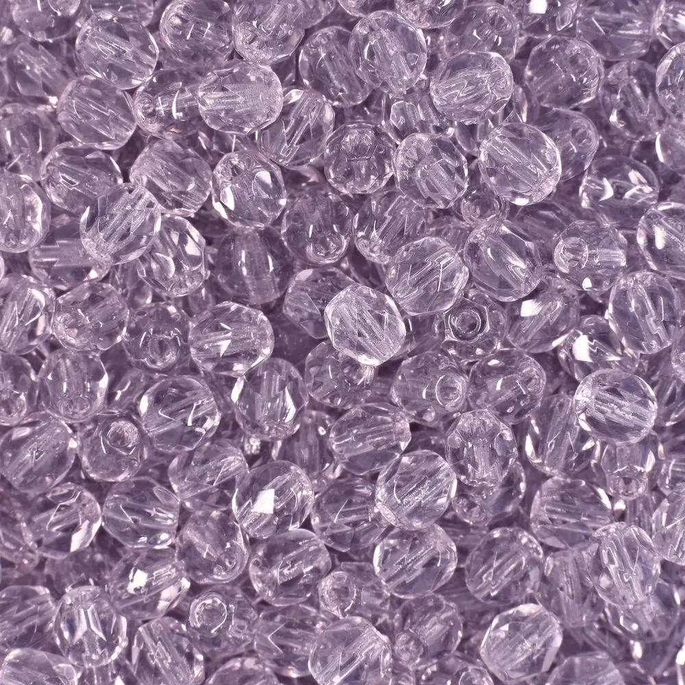 Manumi české broušené korálky 4 mm Light Amethyst - 45 ks
