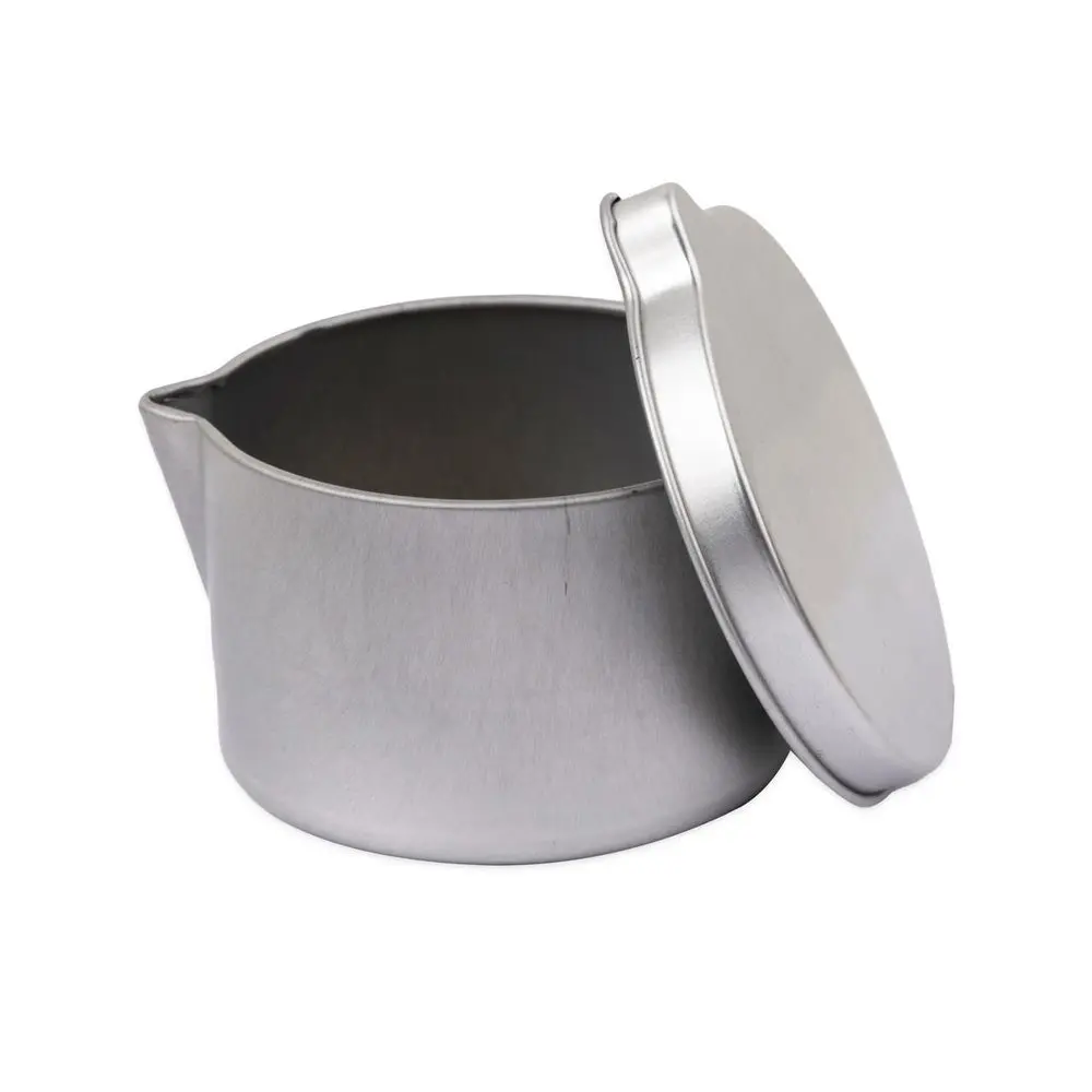 Nádoba na masážní svíčku s víčkem hliníková 65 x 42 mm v barvě stříbra - 3 ks