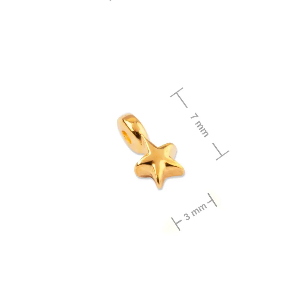 Manumi mini přívěsek hvězda 7x3 mm pozlacený - 1 ks