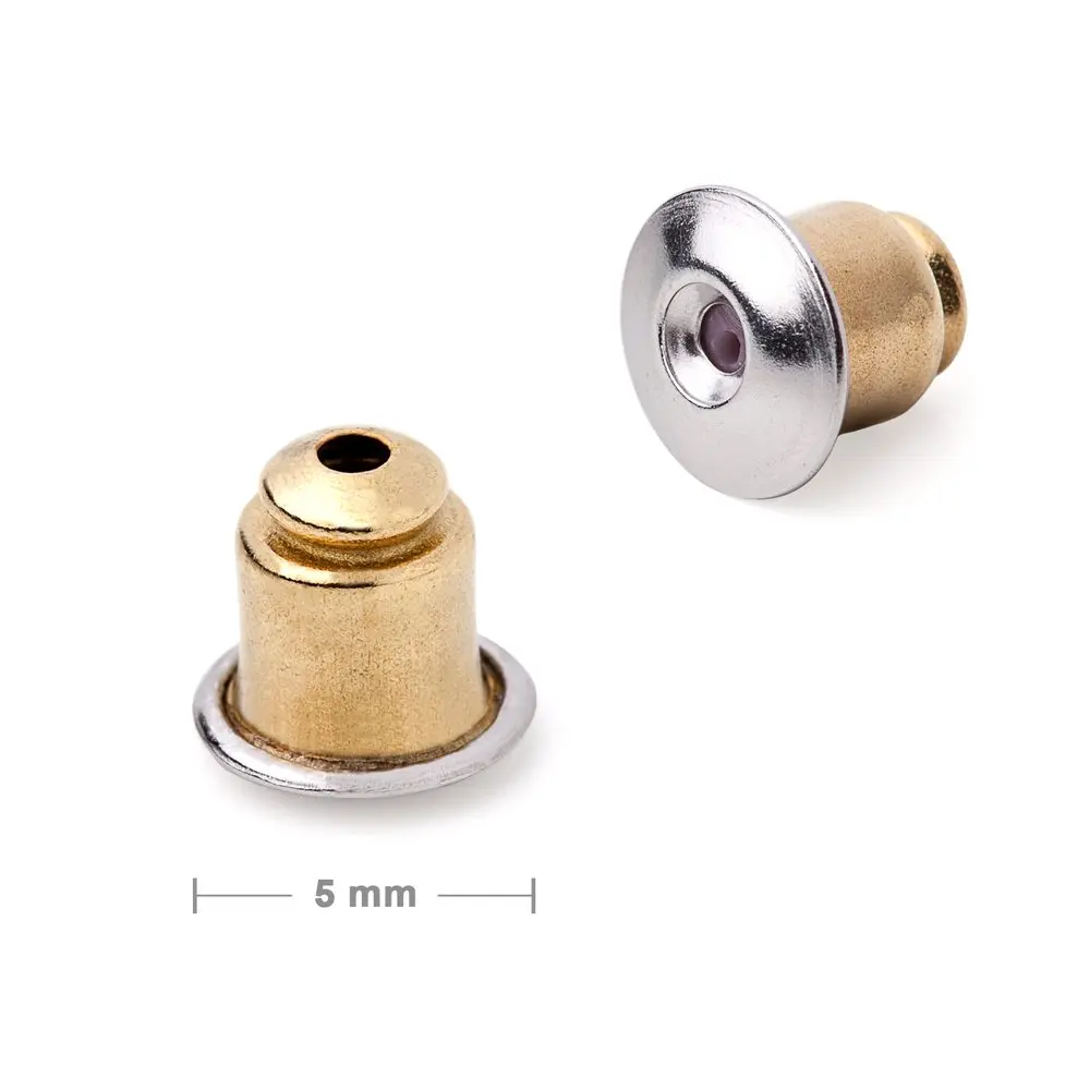 Náušnicová zarážka čepička z chirurgické oceli 316L 5 mm - 6 ks