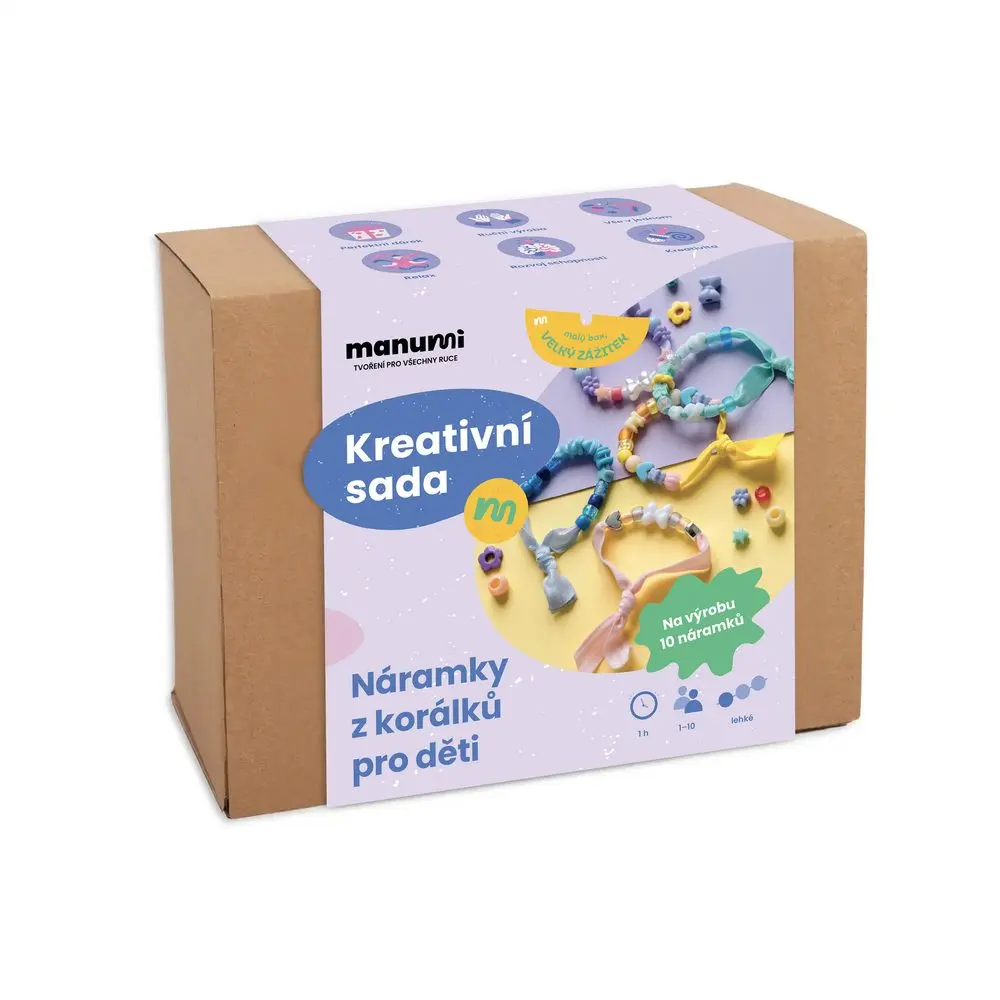 Manumi kreativní sada na výrobu náramků z korálků pro děti - 1 ks