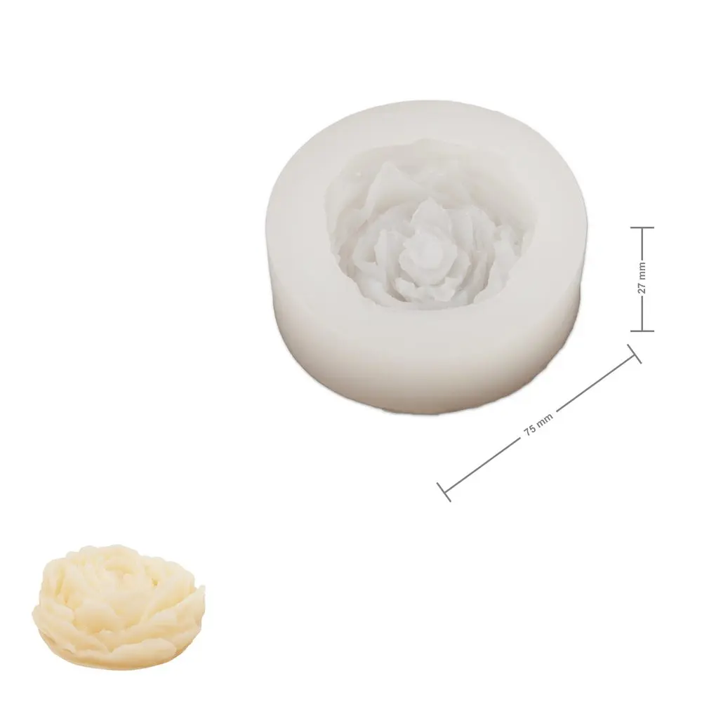 Manumi silikonová forma na odlévání kreativní hmoty 75 x 27 mm ve tvaru rozkvetlé růže -
