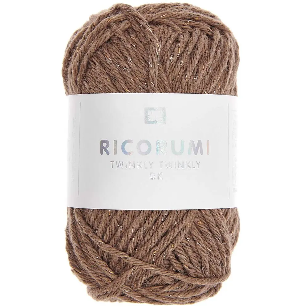 Rico Design Háčkovací příze Ricorumi Twinkly Twinkly odstín 015 hnědá - 3 ks