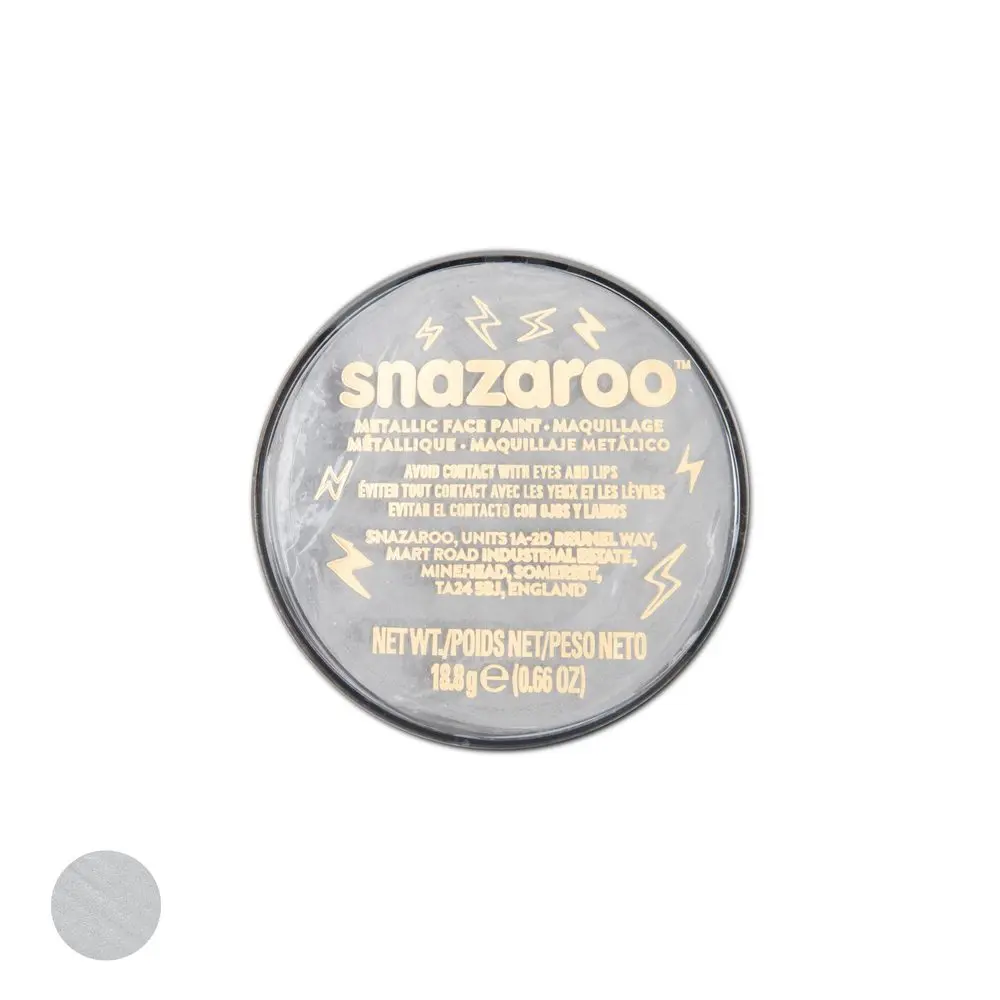 Snazaroo barva na obličej metalická v barvě stříbra 18ml -