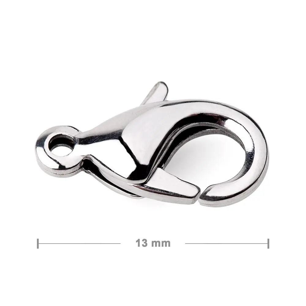 Bižuterní karabinka z chirurgické oceli 316L 13 mm - 2 ks