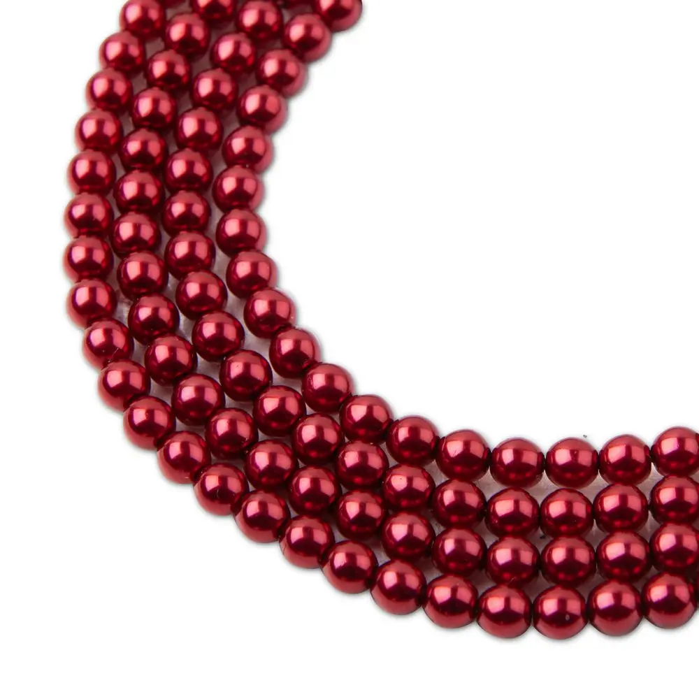 Manumi české voskové perle 4 mm bordo - 225 ks