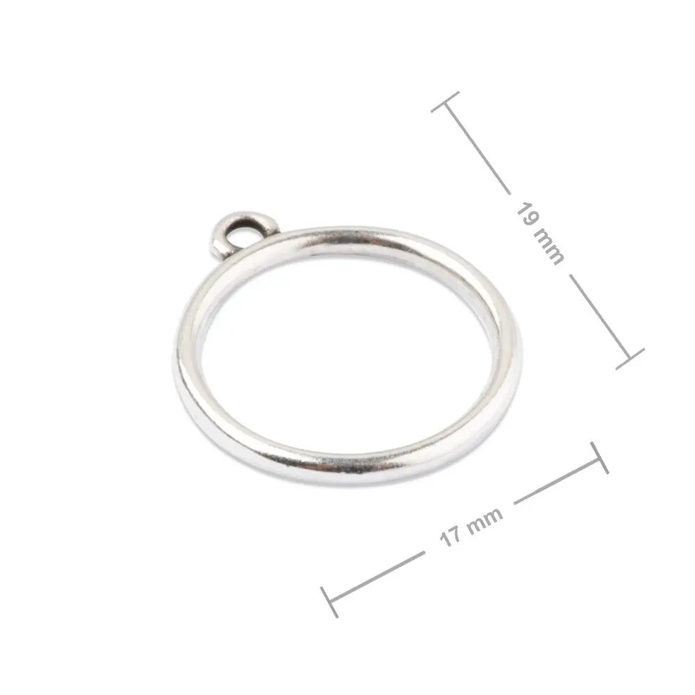 Manumi kruhový rámeček 19x17 mm postříbřený - 1 ks