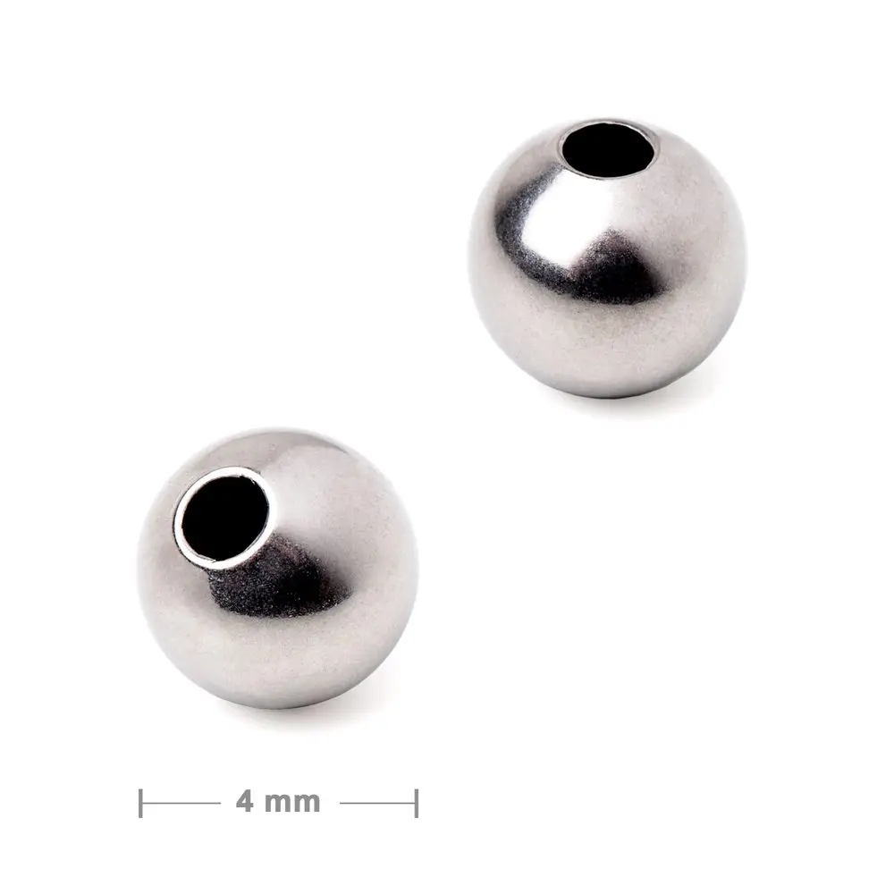 Korálek z chirurgické oceli 316L dutý 4 mm - 10 ks
