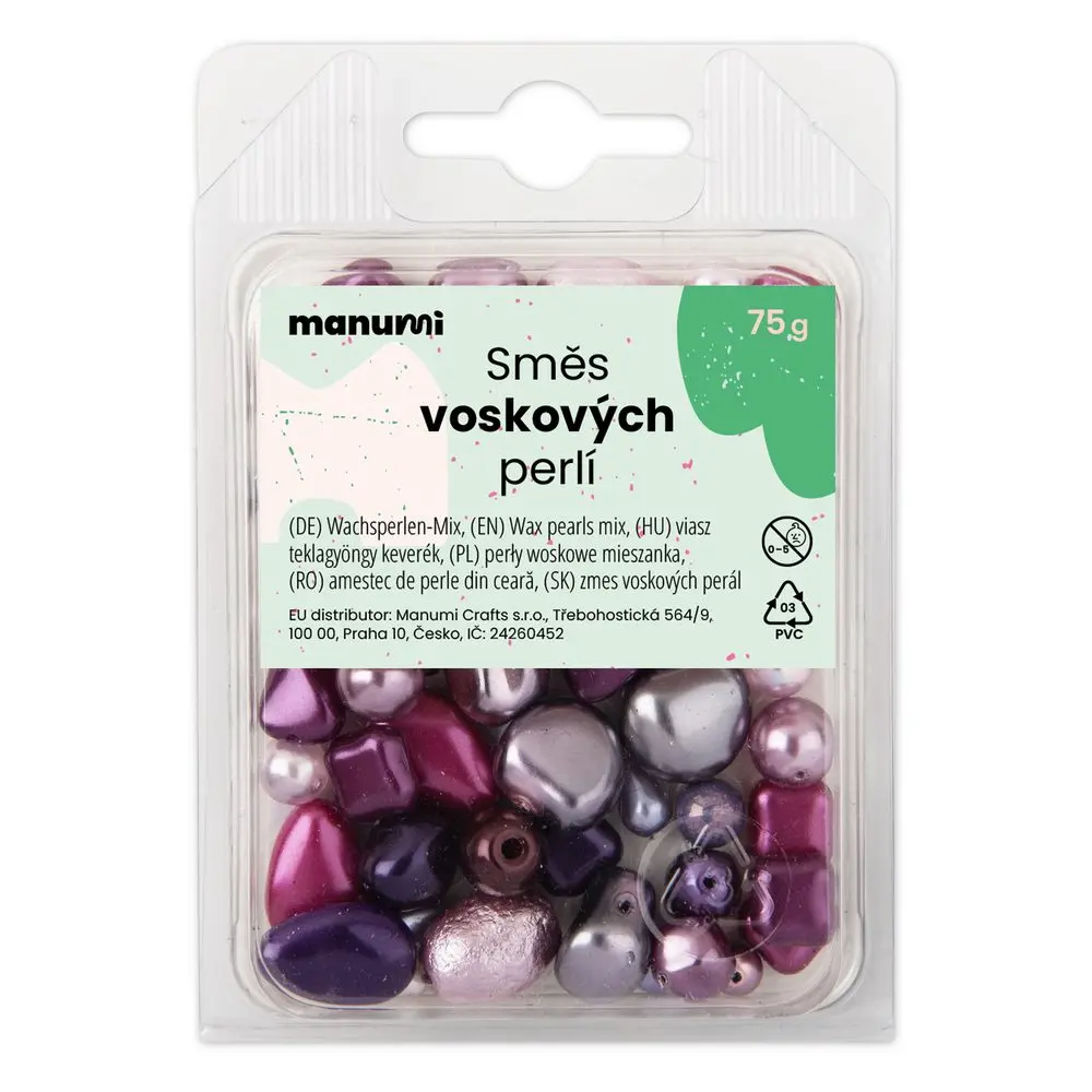 Manumi směs českých voskových perel fialová - 75 g