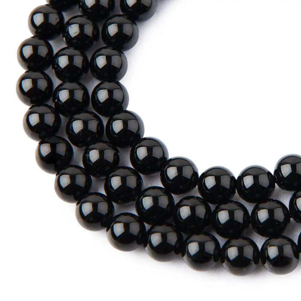 Korálky z minerálu Černý turmalín 8 mm -