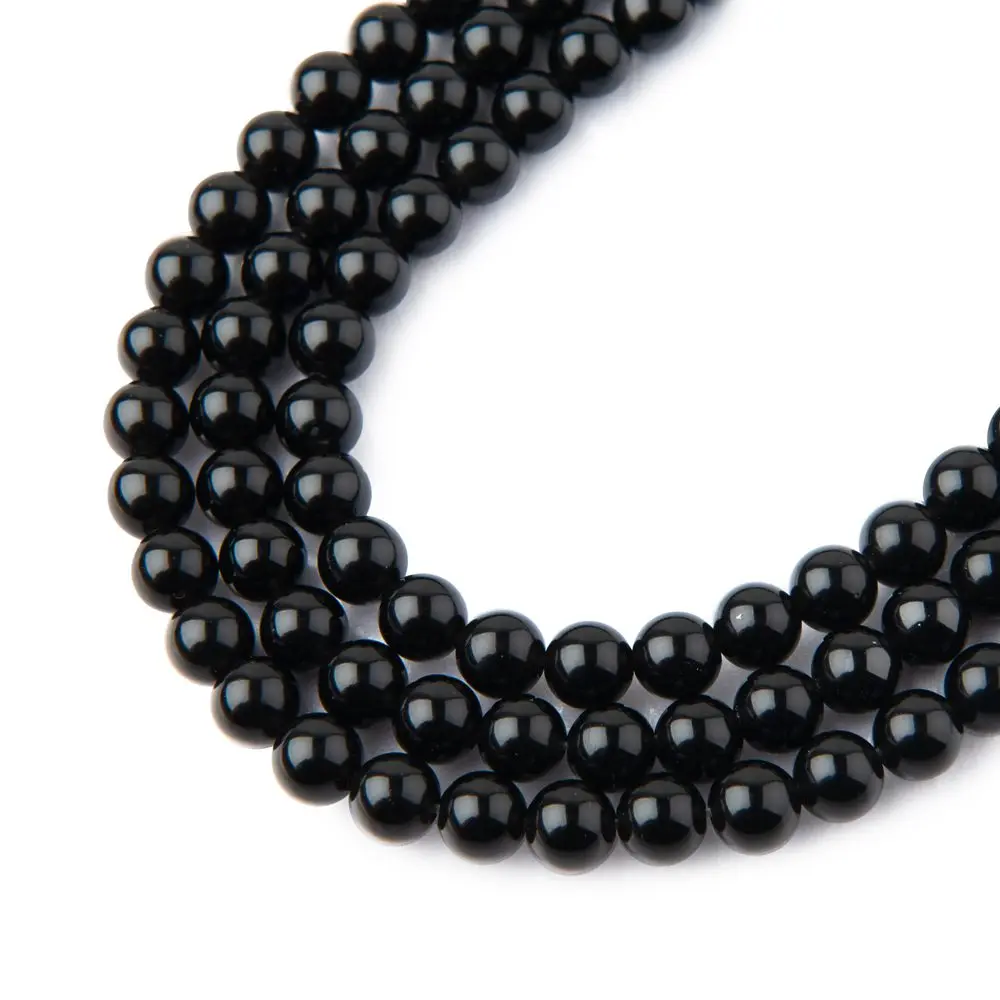 Korálky z minerálu Černý obsidián 4 mm - 45 ks