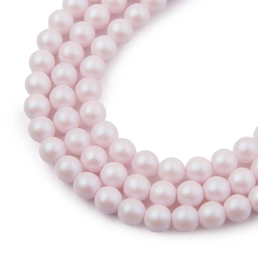 Manumi České mačkané korálky Manumi 6 mm pearl pink - 30 ks