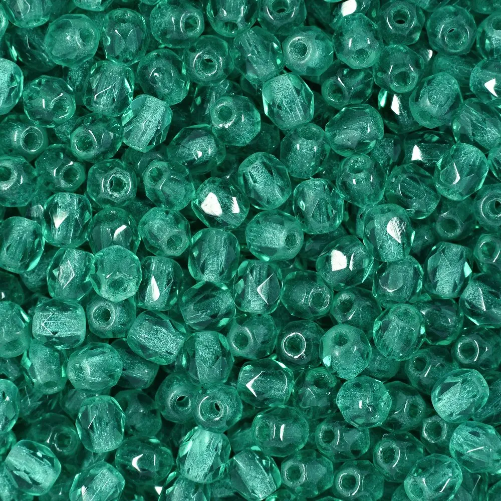 Manumi české broušené korálky 4 mm Emerald - 45 ks