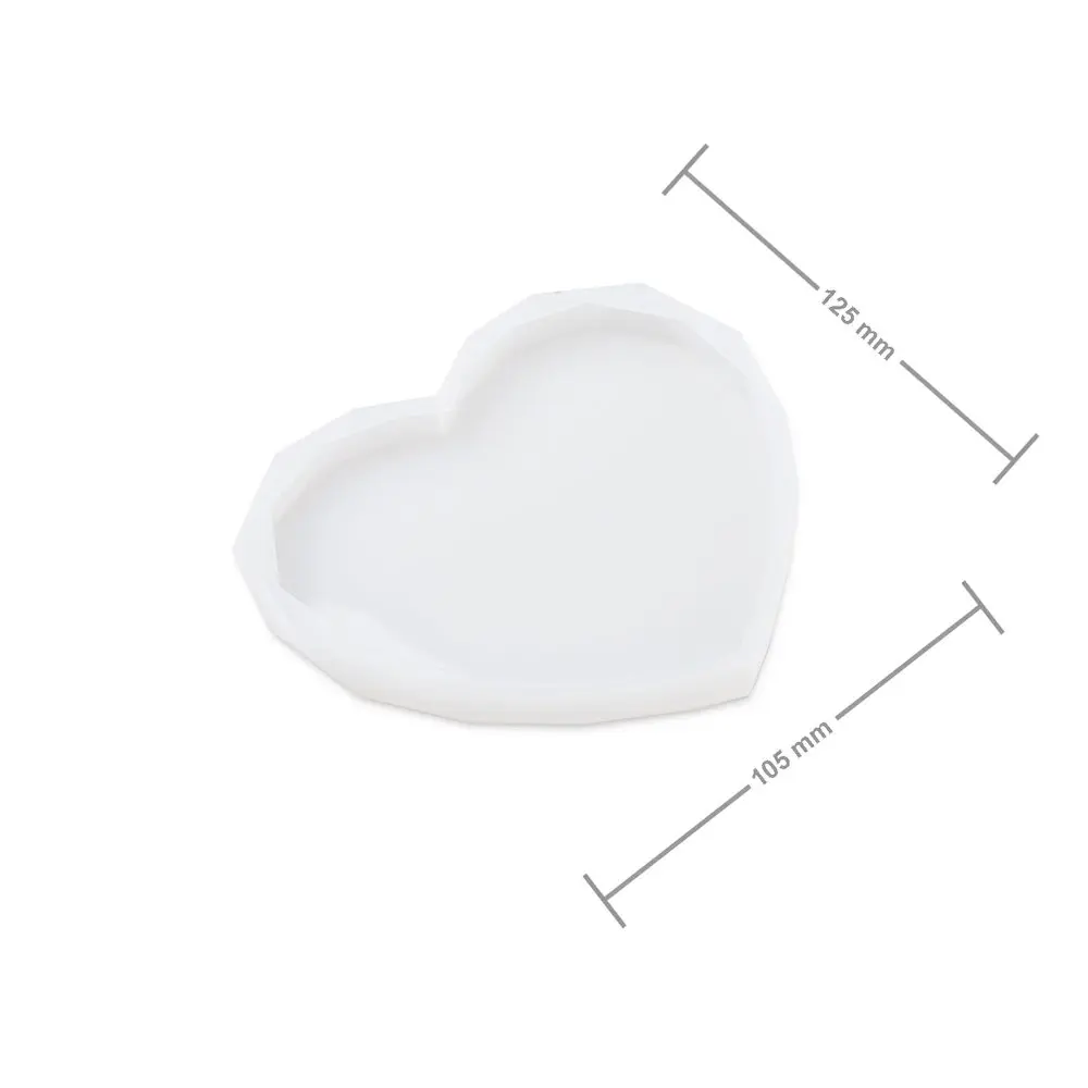 Manumi Silikonová forma na odlévání kreativní hmoty srdce 125x105x10mm - 3 ks