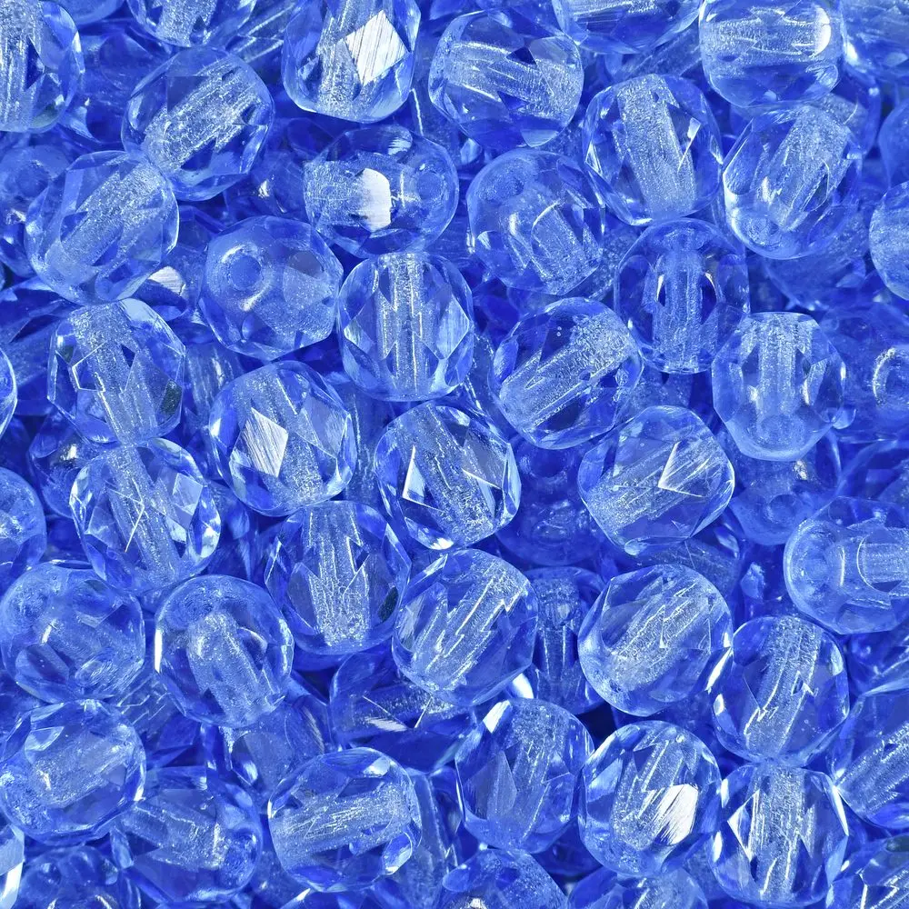 Manumi české broušené korálky 6 mm Med Sapphire - 30 ks
